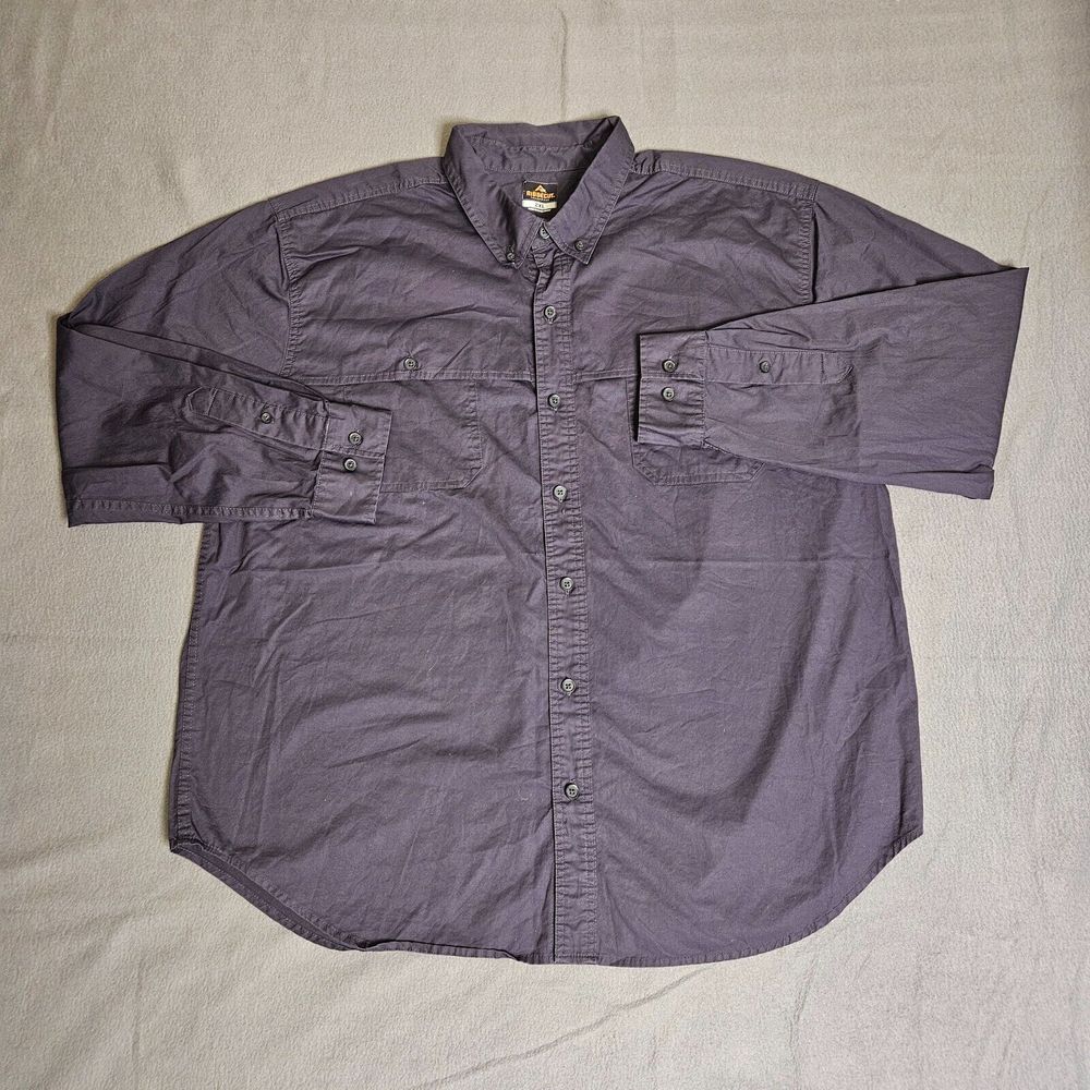 Ridge Cut Button Down Shirt 2X Long Sleeve Casual Black ToughWear